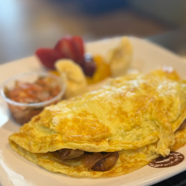 Omelet (Veggies+salsa).
