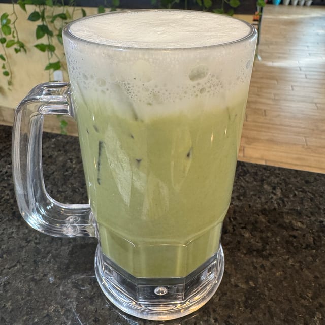 Iced Green Macchiato.