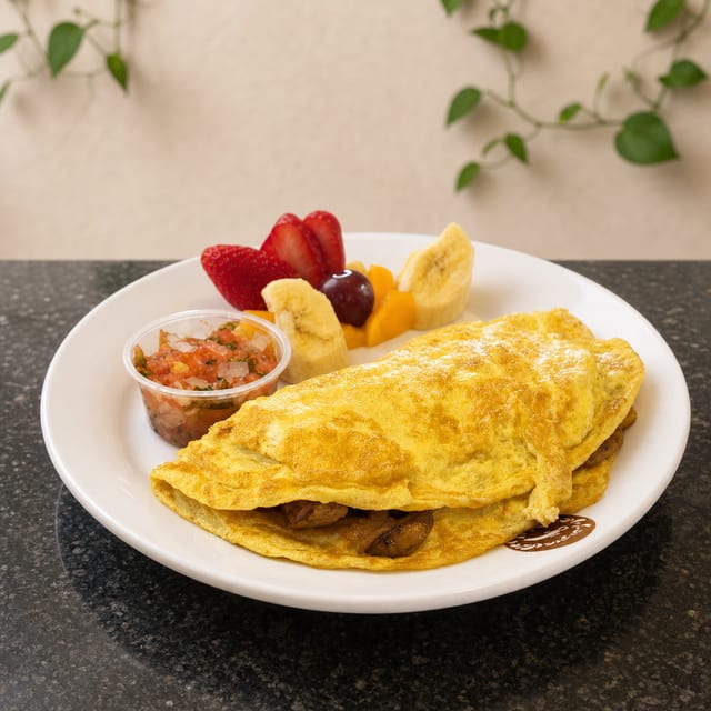 Omelet (Veggies+salsa).