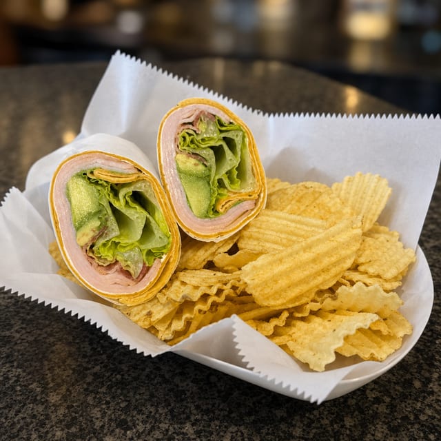 Turkey Avocado Bacon Wrap.
