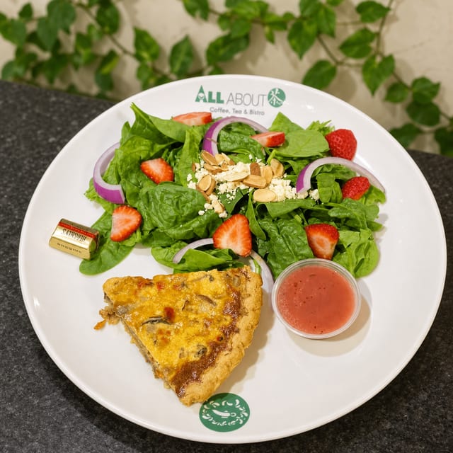 Spinach & Mushroom Quiche.